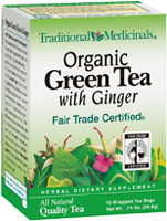 ORGANIC GREEN TEA W/GINGER 16 BAG