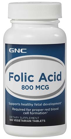 Folic Acid 800 mcg 100 Veggie Tabs