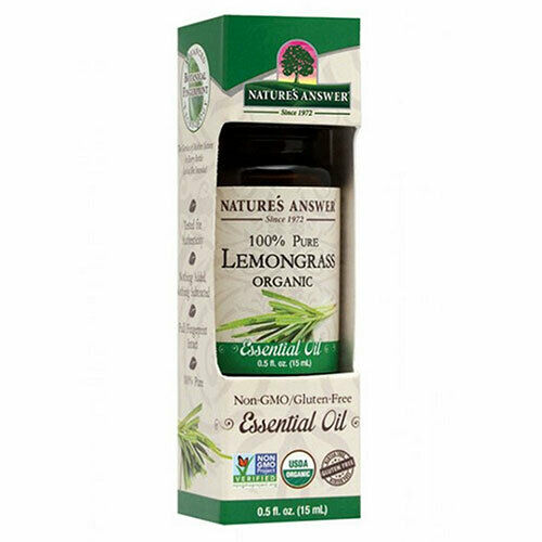 Essential Oil Organic Lemongrass 0.5 oz