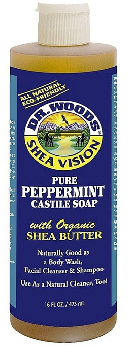 CASTILE SOAP LIQUID PEPPERMINT WITH SHEA BUTTER 16 OUNCE