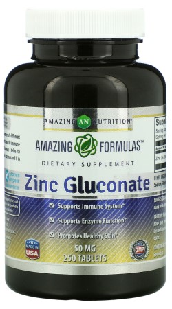 Amazing Formulas Zinc Gluconate 50 mg 250 tablet