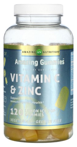 Amazing Formulas Vitamin C & Zinc Gummies Lemon Ice Pop 120 gummy